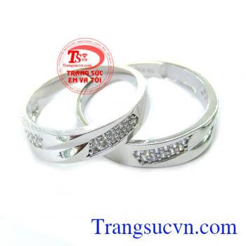 Nhẫn Cưới Vàng Trắng Cao Cấp, nhẫn cưới vàng tây, nhẫn cưới đẹp