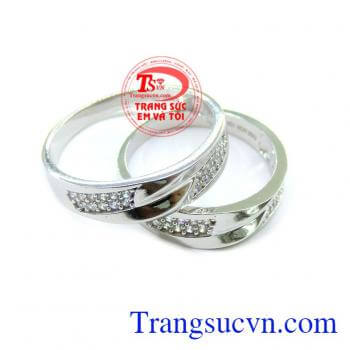 Đôi nhẫn cưới vàng tây 10k xinh xắn, thể hiện tình yêu xứng đôi vừa lứa, nhẫn cưới đẹp