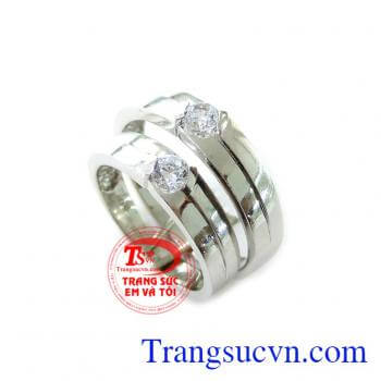 Nhẫn Cưới Vàng Trắng Tình Yêu Trọn Vẹn, nhẫn cưới vàng tây, nhẫn cưới đẹp