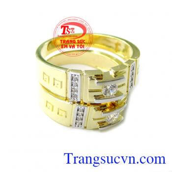 Cặp Đôi Đẹp Hoàn Hảo, nhẫn cưới vàng tây, nhẫn cưới 10k đẹp