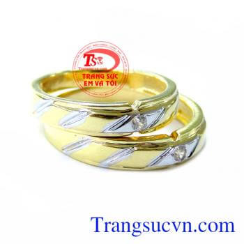 Nhẫn Cưới 10K Hạnh Phúc, nhẫn cưới vàng tây, nhẫn cưới đẹp