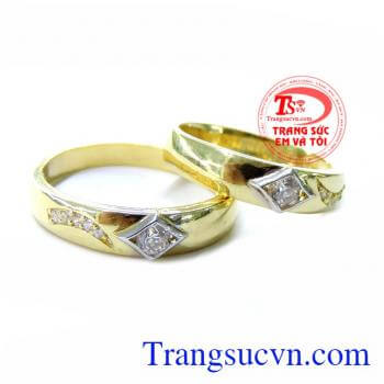 Cặp Đôi Hài Hòa nhẫn cưới vàng tây 10k đảm bảo chất lượng