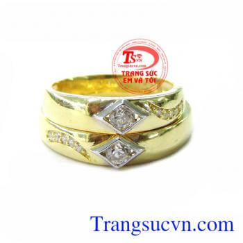 Nhẫn cưới vàng vàng tây đẹp sang trọng tinh tế cho đôi bạn trẻ