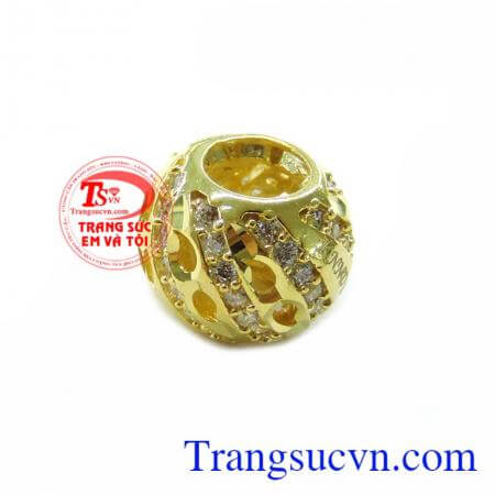 Mặt Nữ Bi Tròn, mặt dây chuyền vàng tây, mặt dây nữ kiểu đẹp.