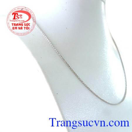 Dây chuyền 10k ý vàng trắng, dây chuyền nữ vàng tây, dây chuyền nữ vàng trắng đẹp
