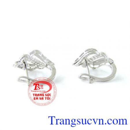 Hoa tai vàng trắng xinh 10k hoa tai đẹp chất lượng bảo đảm mang đến vẻ đẹp thời trang quý phái cho người đeo. 