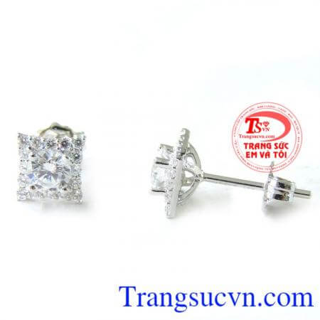 Bông tai vàng 10k trắng sáng, hoa tai vàng trắng hoa tai nữ đeo đẹp.