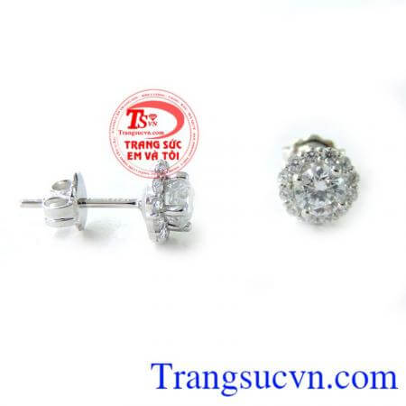 Bán Nụ hoa tai vàng 10k trắng chất lượng vàng đảm bảo.