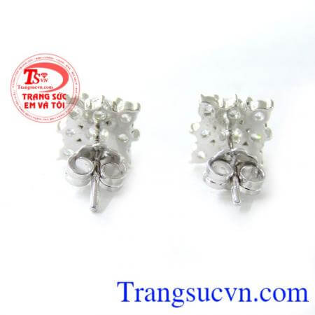 hoa tai vàng tây kim cương nhân tạo,Bền đẹp,sáng bóng.