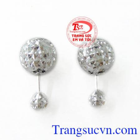 Hoa tai Dior trắng cho phái đẹp, hoa tai vàng tây, hoa tai đẹp. 