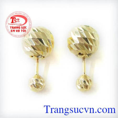 Hoa tai Dior vàng phay, hoa tai vàng tây, hoa tai nữ đeo đẹp. Hoa tai Dior vàng phay