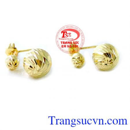 Hoa tai Dior phay cá tính, hoa tai vàng tây, hoa tai nữ đeo đẹp.