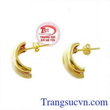 Bán Hoa tai nữ vàng duyên dáng chất lượng cao. 