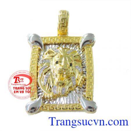 Mặt nam sư tử vàng 10k, mặt dây chuyền nam vàng tây, mặt dây chuyền nam đẹp