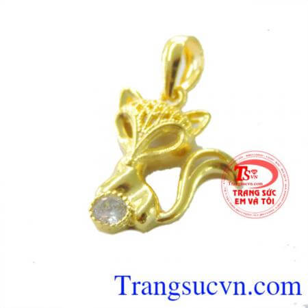 Mặt dây nữ hồ ly vàng 10k, mặt dây chuyền nữ vàng tây, mặt dây nữ đeo đẹp.