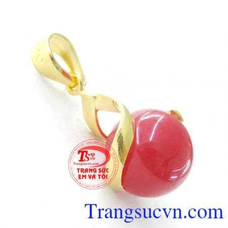 Mặt nữ sang trong giá rẻ, mặt nữ vàng 10k đẹp, giá chuẩn, thiết kế kiểu dáng sang trọng quý phái, mặt dây chuyền vàng đá nhân tạo . Mặt dây nữ gắn đá đỏ đẹp
