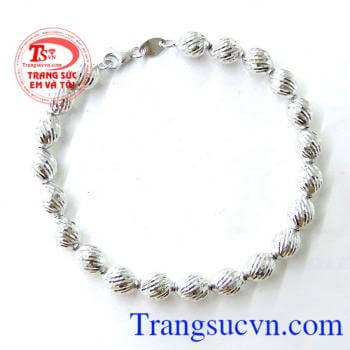 Lắc bi vàng trắng nữ thời trang