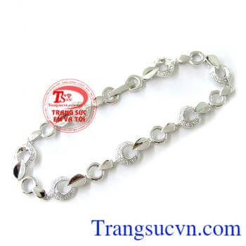 Lắc vàng trắng 10k nữ, lắc tay nữ vàng tây, lắc đeo tay nữ đẹp. 