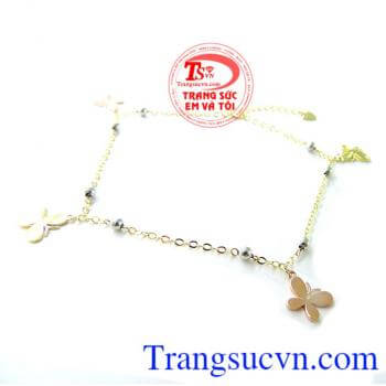 lắc chân nữ vàng,lắc chân với nhiều họa tiết đẹp và nữ tính, tôn lên vẻ đẹp của đôi chân người đeo,