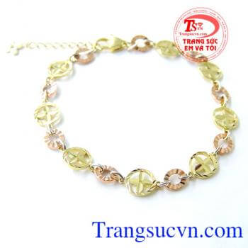 Bán Lắc nữ hoa may mắn vàng 10k chất lượng cao.