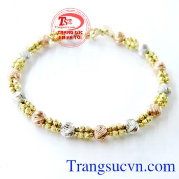 Bán Vòng tay vàng Ý bi 3 màu chất lượng cao. 