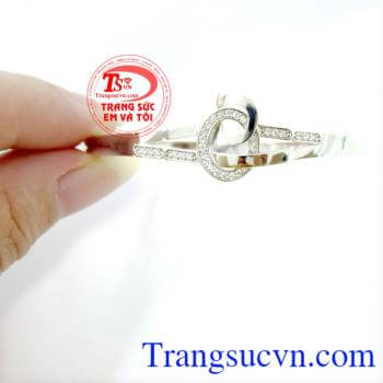 Vòng tay chữ D vàng trắng thời trang, vòng tay vàng tây, vòng tay đeo đẹp.