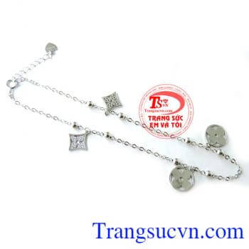 chiếc Lắc chân nữ vàng trắng đẳng cấp và quý phái,lắc nữ vàng trắng thể hiện sự tinh trắng và tinh khôi,Bảo hành