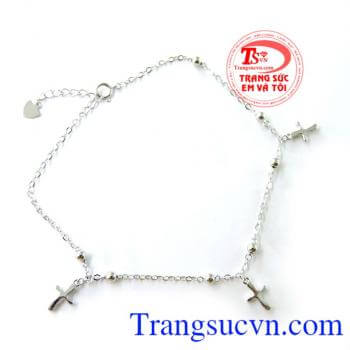 Lắc Vàng trắng chân nữ