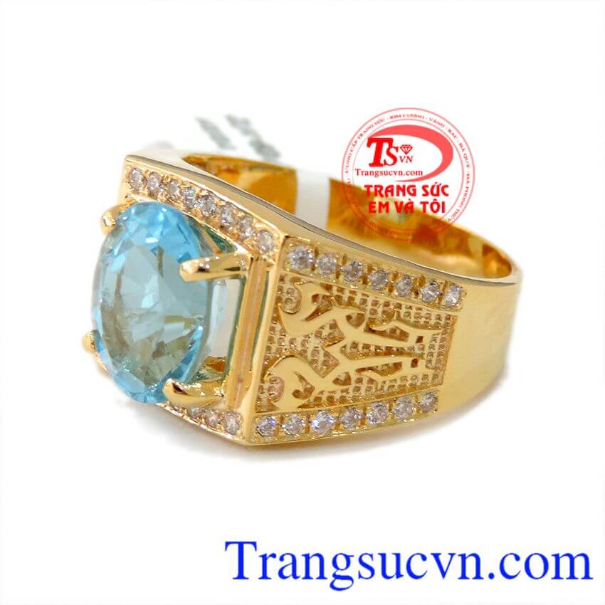 Chiếc Nhẫn nam xanh lam là món quà tặng sinh nhật cho nam giới rất hợp,đã được nhiều khách hàng lưa chọn Nhẫn Topaz nam vàng