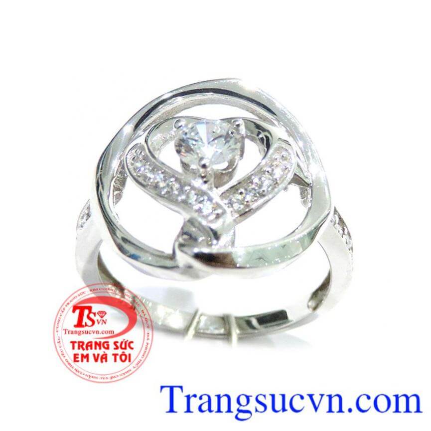 Nhẫn vàng trắng nữ 18k