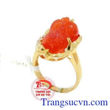 Nhẫn nữ tỳ hưu thu tích tài lộc,món quà tặng sinh nhật ý nghĩa,Tỳ hưu nhẫn nữ vàng