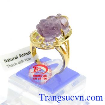 ,Thạch anh tím tỳ hưu nhẫn nữ có giấy kiểm định đá quý kèm theo Thạch anh tím tỳ hưu nhẫn nữ bảo hành 1 năm,giao Thạch anh tím tỳ hưu nhẫn nữ toàn quốc