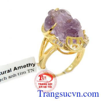 ,Thạch anh tím tỳ hưu nhẫn nữ có giấy kiểm định đá quý kèm theo Thạch anh tím tỳ hưu nhẫn nữ bảo hành 1 năm,giao Thạch anh tím tỳ hưu nhẫn nữ toàn quốc