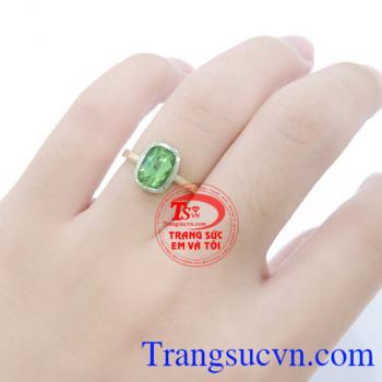 Nhẫn Peridot vàng nữ Nhẫn Nữ vàng gắn đá tự nhiên, Đeo hợp thời trang hộ mênh,Nhẫn Peridot vàng nữ chất lượng vàng đảm đeo bền đẹp sáng bóng