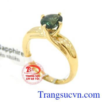 Chiếc Nhẫn Sapphire đẹp vàng 14k đảm bảo chất lượng có giấy kiểm định vàng và Giấy kiểm định đá quý kèm theo Nhẫn Sapphire đẹp vàng bảo hành 1 năm