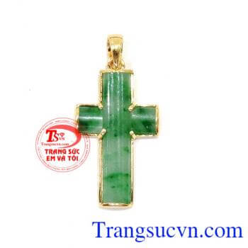 Mặt thánh giá vàng ngọc Jadeite thiên nhiên