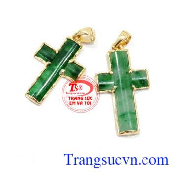 Bảo hành 1 năm,giao Mặt thánh giá vàng ngọc Jadeite toàn quốc