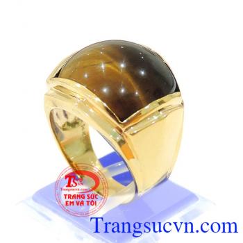 Đá mắt hổ có giấy kiểm định kèm theo,giấy kiểm định vàng,bảo hành 12 tháng,Giao Nhẫn nam đá mắt hổ toàn quốc Nhẫn nam đá mắt hổ