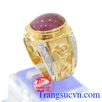 Chiếc Nhẫn nam ruby đẹp Có Giấy kiểm định đá quý, bảo hành 1 năm,Chiếc Nhẫn nam ruby đẹp