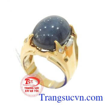 Nhẫn vàng nam Sapphire mệnh Mộc Nhẫn nữ vàng gắn đá quý Sapphire thiên nhiên dành cho phái mạnh, đeo hợp thời trang và đẳng cấp, Nhẫn vàng nam Sapphire mệnh Mộc bảo hành nhiều năm.