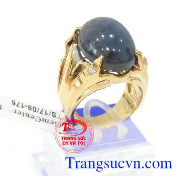 Nhẫn vàng nam Sapphire mệnh Mộc là món quà tặng ý nghĩa cho người yêu thương