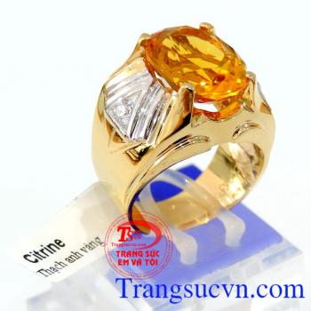 Nhẫn nam vàng 14k citrine thương hiệu bền đẹp, chất lượng, là món quà ý nghĩa cho người yêu thương