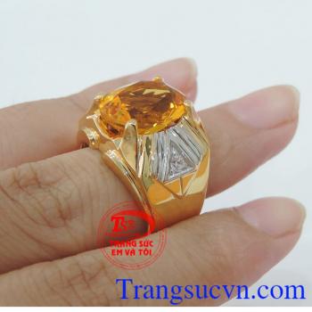 Nhẫn nam vàng 14k citrine giao Nhẫn nam vàng 14k citrine toàn quốc thanh toán an toàn 