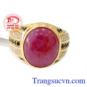 Nhẫn vàng 14k Ruby Bảo hành 1 năm, Là món quà ý nghĩa dành cho nam nhân dịp sinh nhật