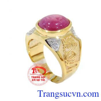 Nhẫn vàng 14k nam ruby