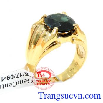 Nhẫn nam vàng sapphire xanh có giấy kiểm định đá quý sapphire xanh và giấy kiểm định vàng Nhẫn nam vàng sapphire xanh bảo hành 12 tháng,Giao Nhẫn nam sapphire xanh toàn quốc, Khách hàng ưa chuộng và bình chọn nhiều năm