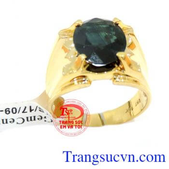 Nhẫn nam vàng sapphire xanh có giấy kiểm định đá quý sapphire xanh và giấy kiểm định vàng Nhẫn nam vàng sapphire xanh bảo hành 12 tháng,Giao Nhẫn nam sapphire xanh toàn quốc, Khách hàng ưa chuộng và bình chọn nhiều năm