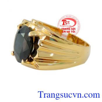 Nhẫn nam vàng sapphire xanh có giấy kiểm định đá quý sapphire xanh và giấy kiểm định vàng Nhẫn nam vàng sapphire xanh bảo hành 12 tháng,Giao Nhẫn nam sapphire xanh toàn quốc, Khách hàng ưa chuộng và bình chọn nhiều năm