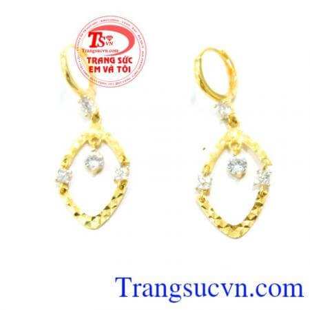 Đôi Hoa tai vàng Ý nữ đeo tai chất lượng đảm bảo uy tín.