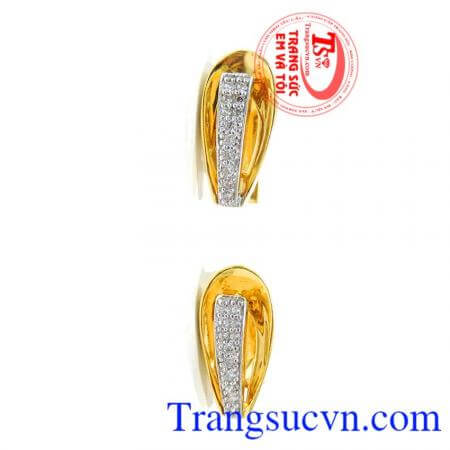 Đôi hoa tai nữ vàng 18k 750 chất lượng đảm bảo uy tín.